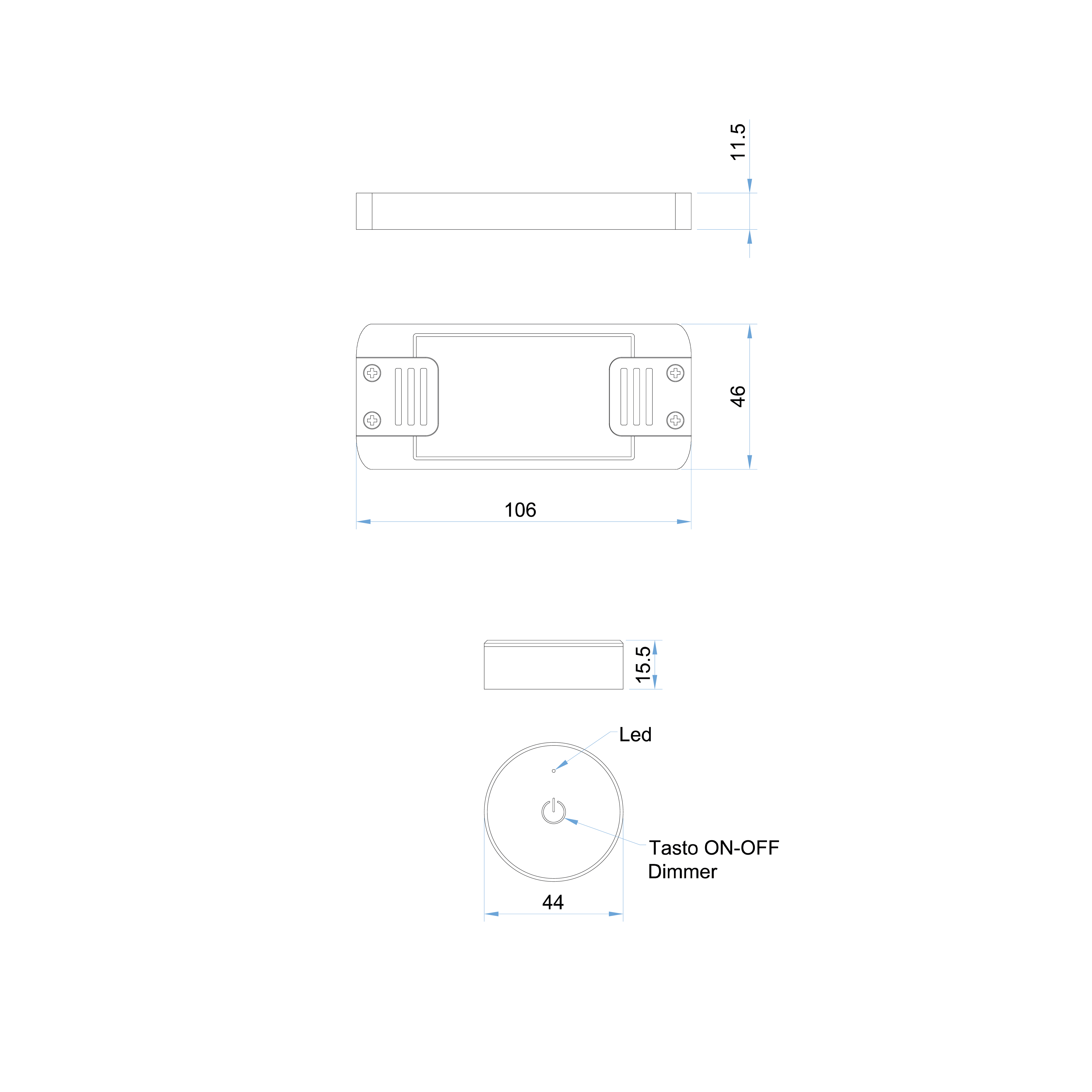 t743 interruttore telecomando wireless funzione dimmer 12v 36w 24v 72w 1 