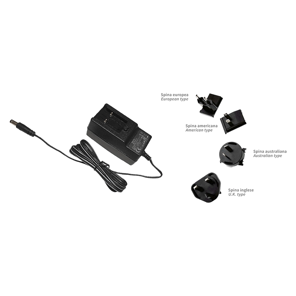 Wired voltage regulated power supply with EU, US, AUS and GB plugs 18W