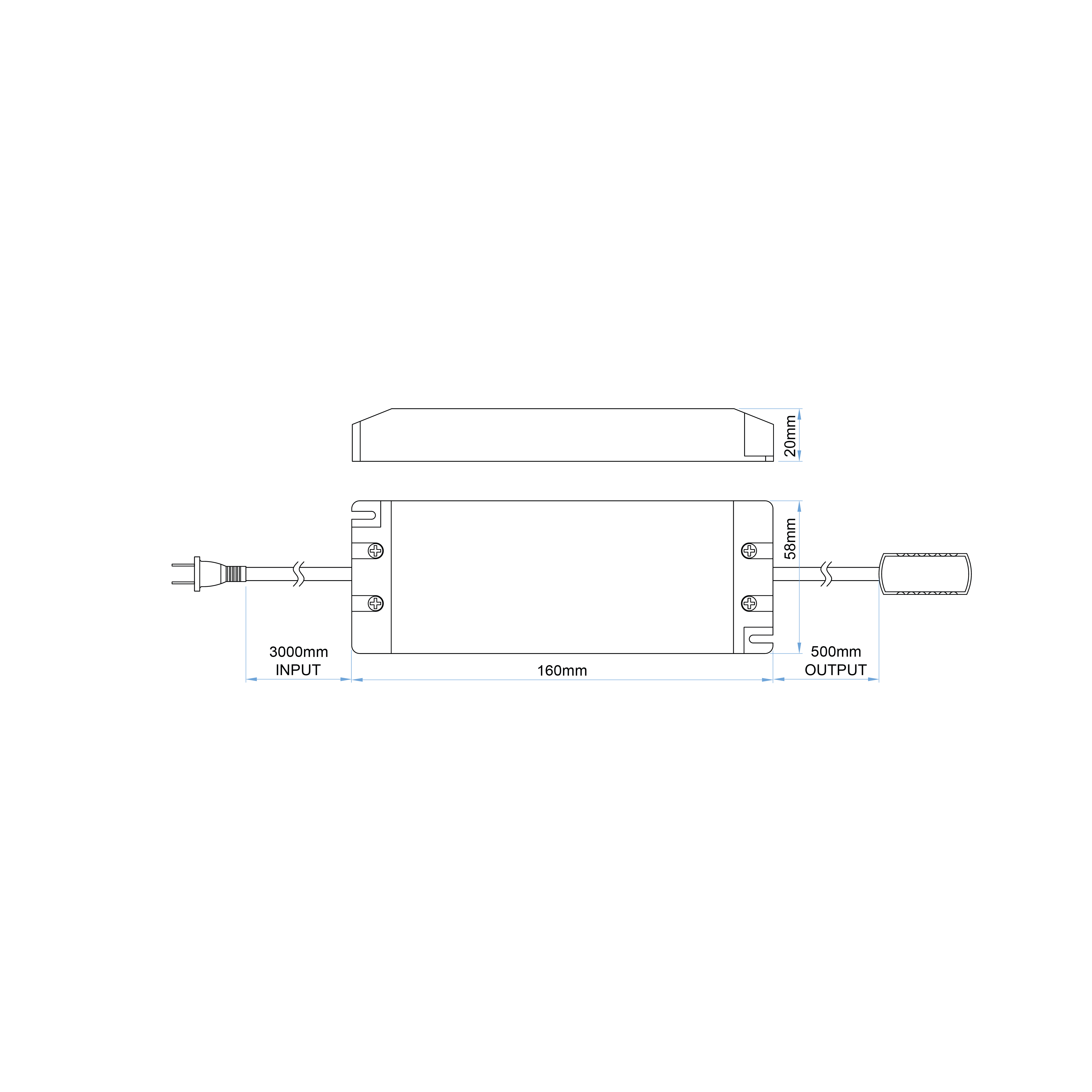 k12led 30w12vusa k12led 30w24vusa kit alimentatore cablato spina usa 30w 12v 24v 1 