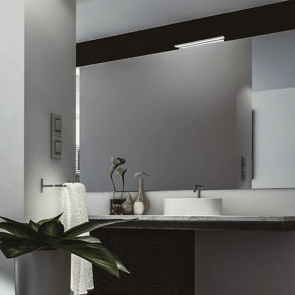A126K - Mirror LED lamp with white glass