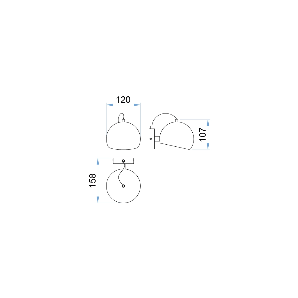 a150 moon metal led wall lamp 230v 1 