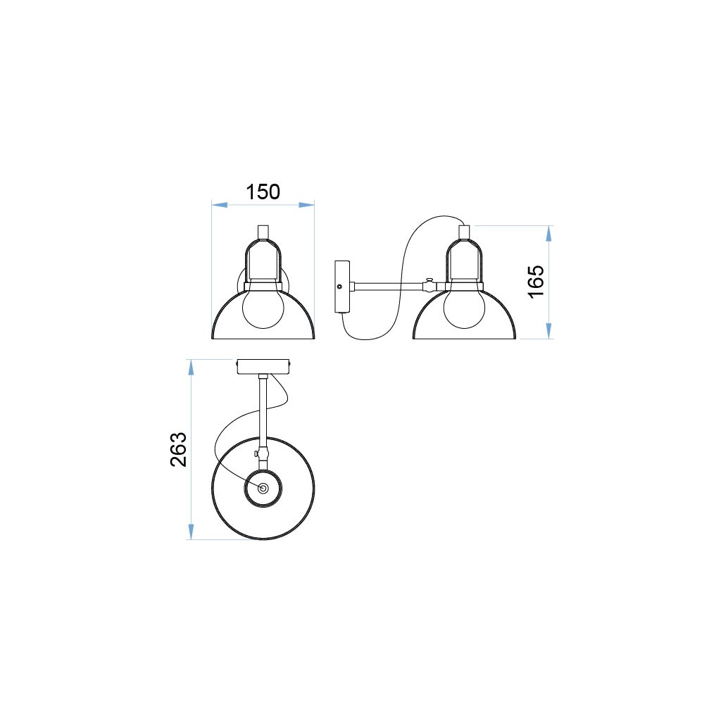 Retro retro style clear glass wall lamp