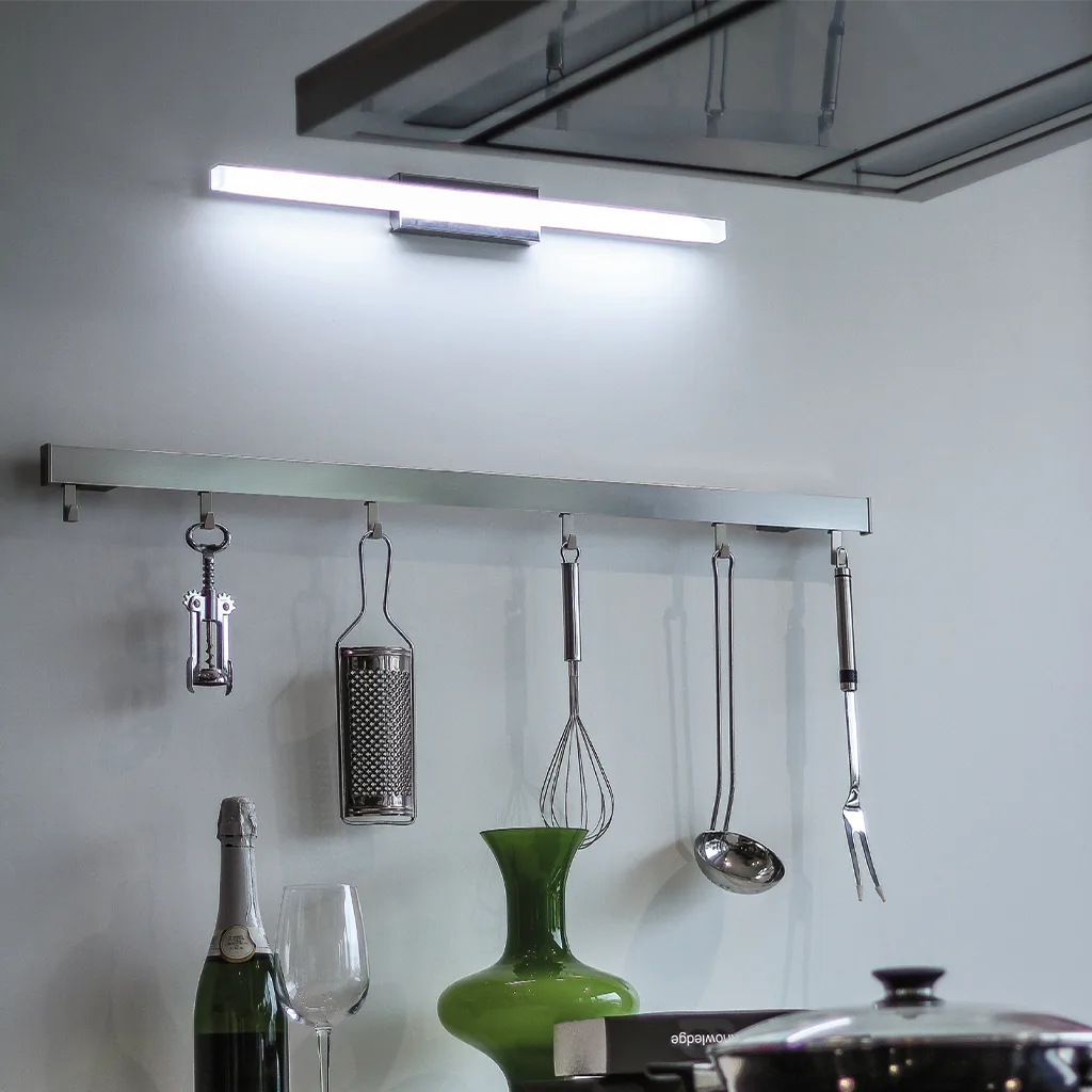 A74MK - Steel frame and sandblasted methacrylate wall LED lamp