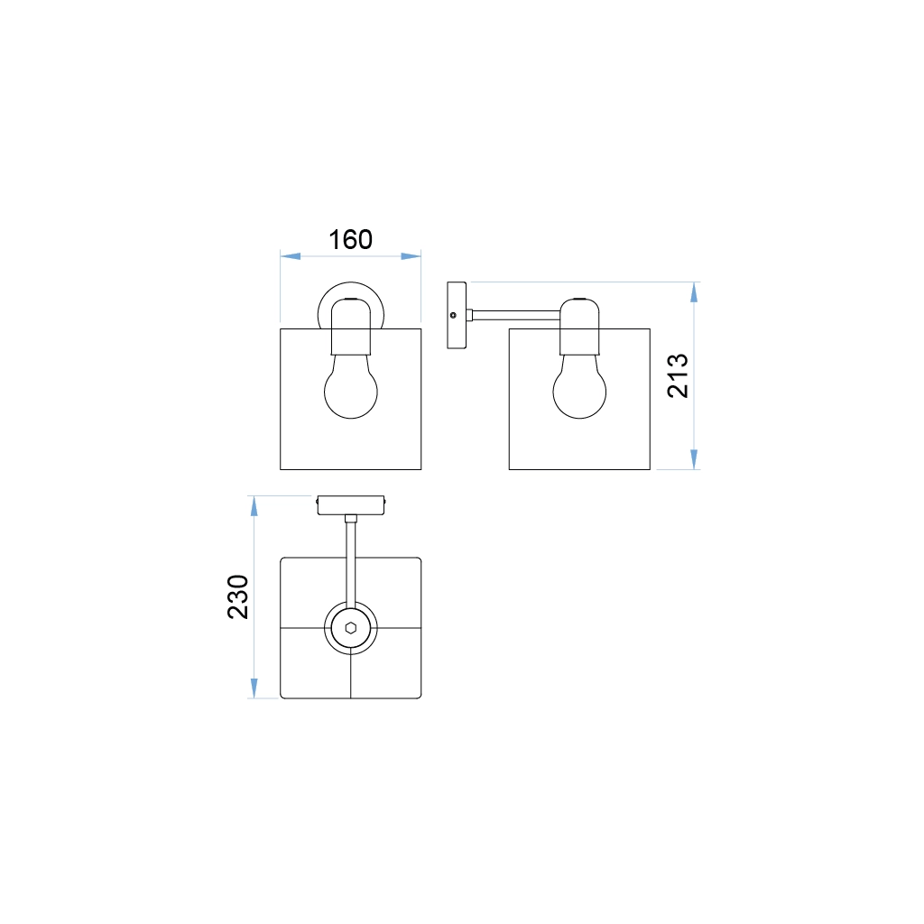a202m cubotto lampada led parete metallo supporto e27 230v 1 