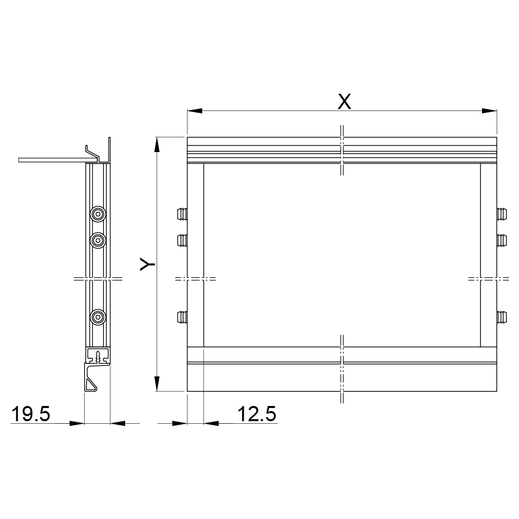 p77 adel unlit aluminum profile cabinet 1 